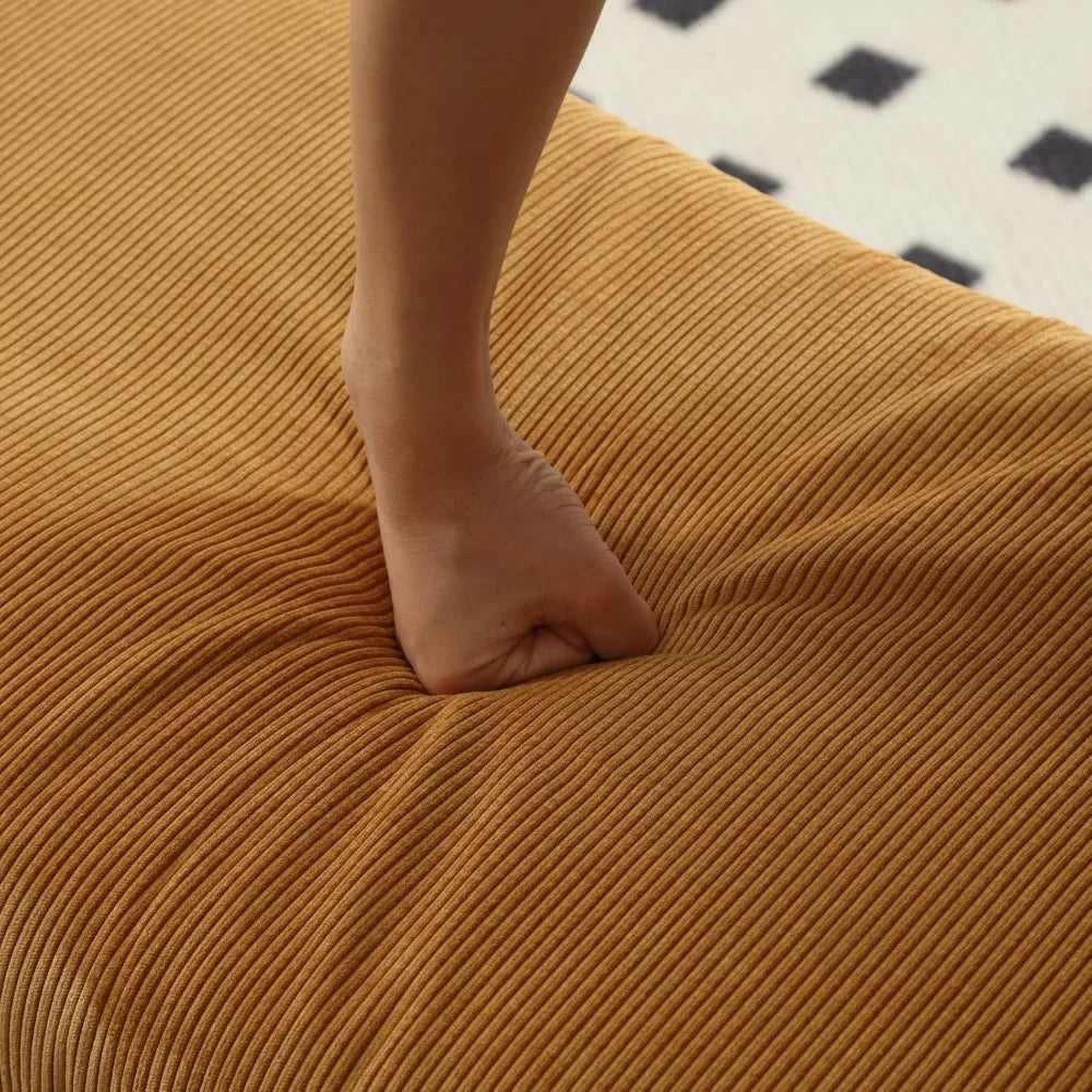 Modern 55" End of Bed Bench Long King Upholstered Chenille Ottoman Bench with Arms & Detachable Strappy Pillows for Bedroom Ent