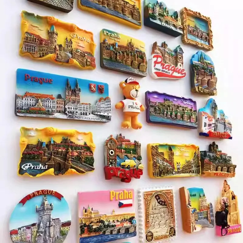 Czech Republic Prague Charles Bridge Bell Tower Tourism Commemorative Crafts Magnet Refrigerator Sticker Gift