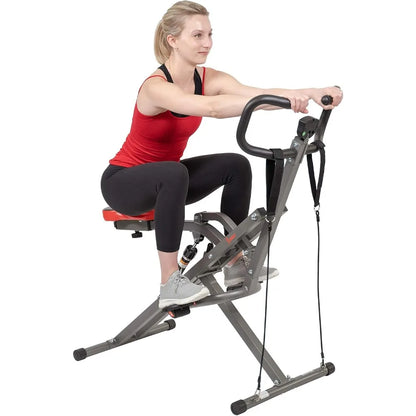 Row-N-Ride PRO, Full Body Combo Fitness Machine w/Resistance Bands, Easy Setup & Foldable for Rower, Glute & Leg Cardio Workout