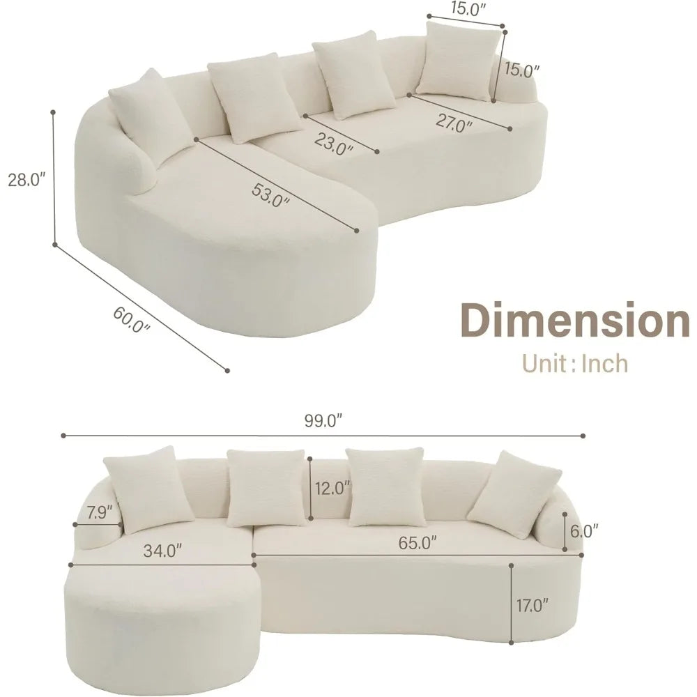 CloudLux Oversized Sectional Sofa with Chaise