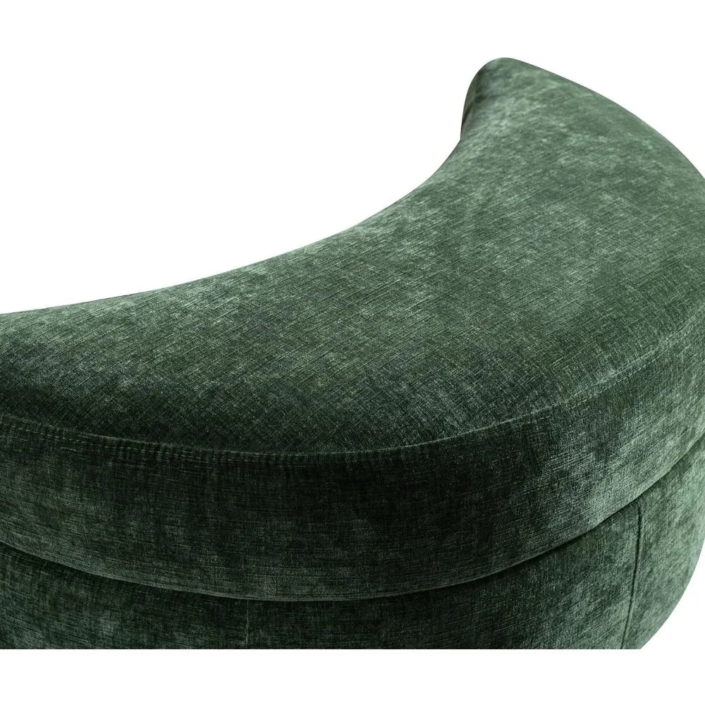 32.7"W Chenille Upholstered Storage Bench Large Ottoman with Tray Serve As Side Table