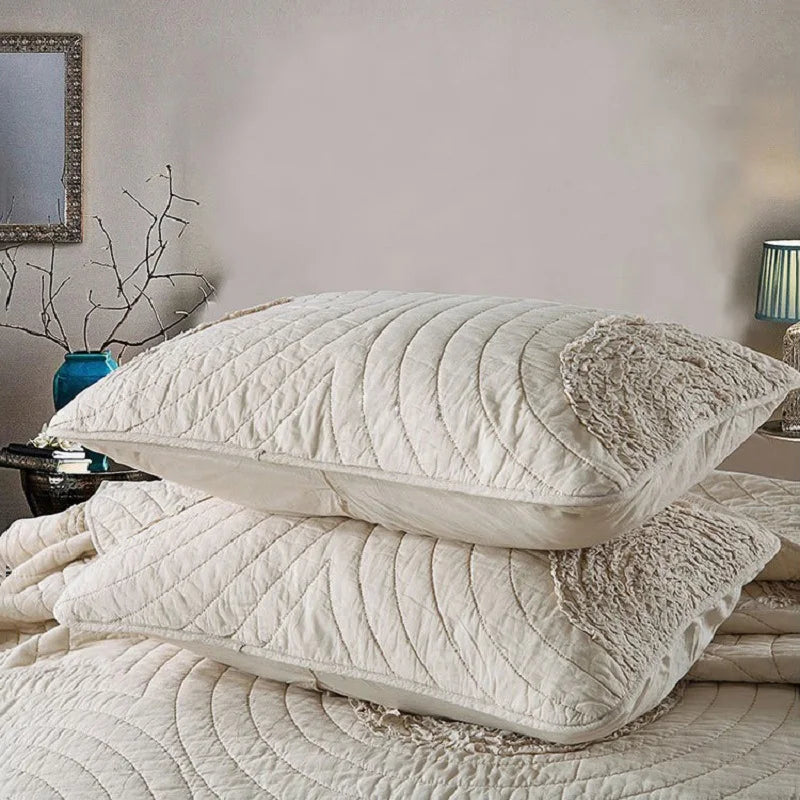 CHAUSUB Cotton Quilt Set 3PCS Bedspread on the Bed Europe Applique Bed Cover King Queen Size Quilted Coverlet Summer Comforter