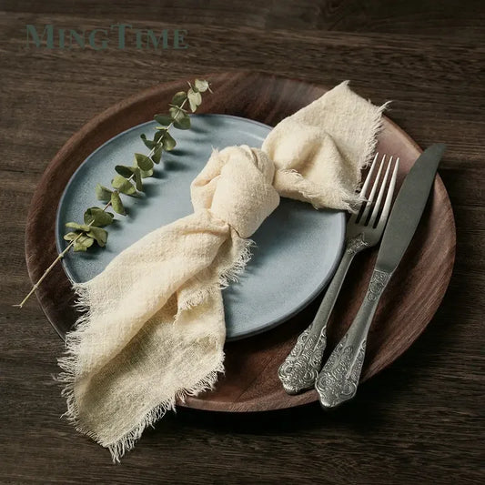 12pcs/lot Napkins 41*41cm Cotton Cloth Rustic Gauze Hanky Tea Towel Dining Place Mats Wedding Supplies Linen Home Table Decor