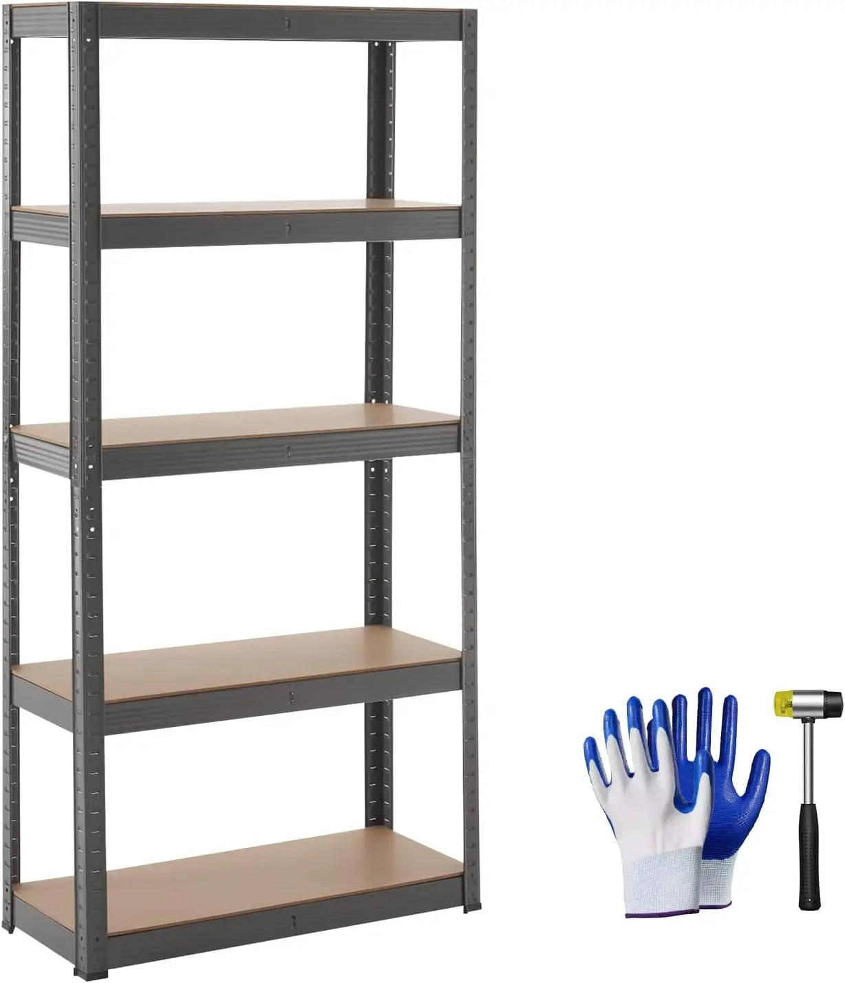 5-Tier Storage Shelves, Adjustable Shelving Unit, 60 x 30 x 12 Inches, Load 2920 lb, Multipurpose Shelf Kitchen Garage Pantry Cl
