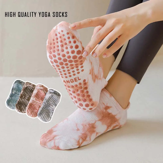 Women Yoga Socks Cotton Dot Silicone Non-slip Grip Pilates No-Show Socks Ankle Ladies Ballet Dance