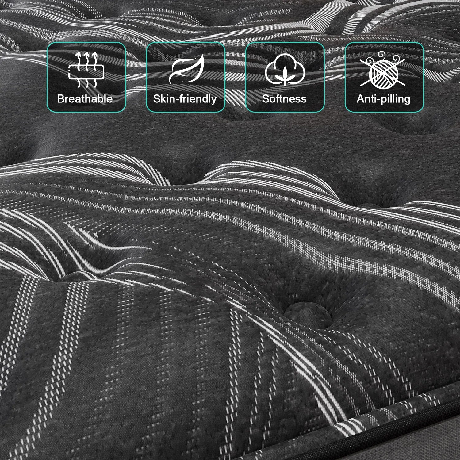 12"14" Gel Memory Foam Hybrid Pocket Spring Mattress Twin Full Queen King Bed Mattress In A Box, Medium Firm Motion Isolation