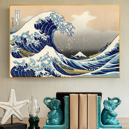 Great Wave of Kanagawa Japan Ukiyo-e Vintage Canvas Art Posters and Prints Wall Painting Pictures for Living Room Wall Art Decor