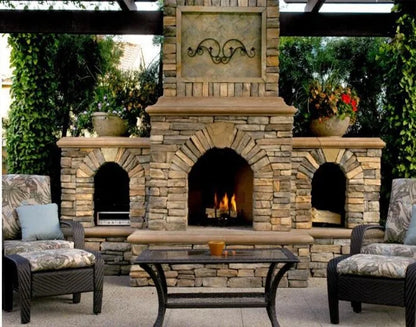 NEW Antiqued Slate Cladding Outdoor Patio Stone Wood Burning Fireplace