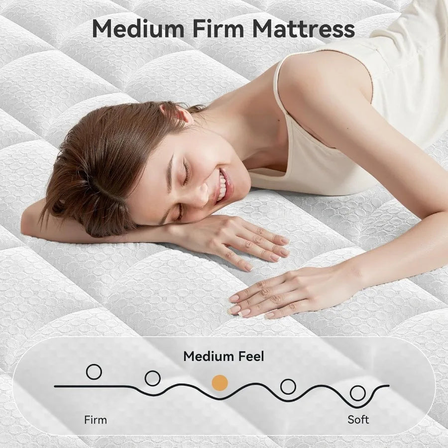 King Size Mattress 12 Inch King Mattress in a Box with Memory Foam and Individual Pocket Springs Motion Isolation Pressure Reli