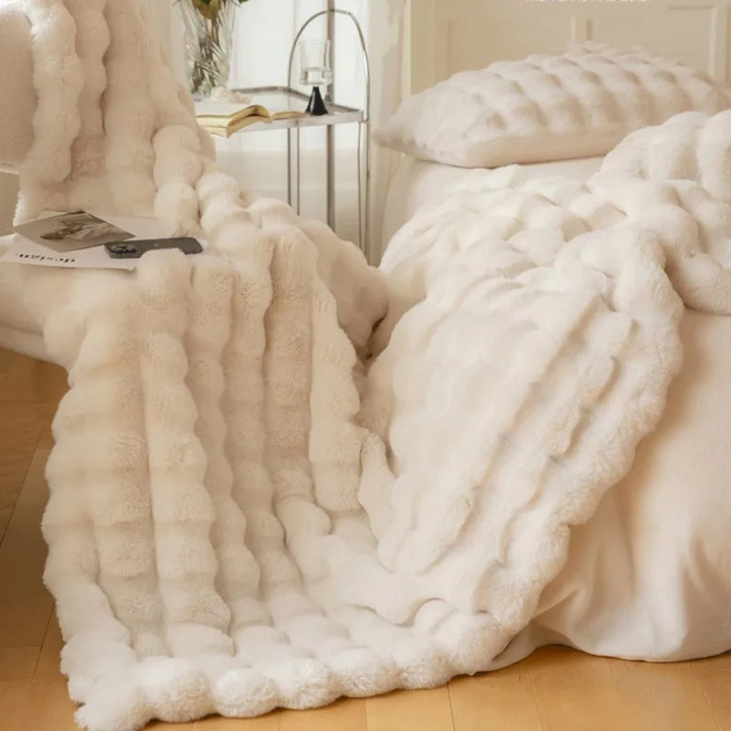 Lux Faux Fur Throw Blanket