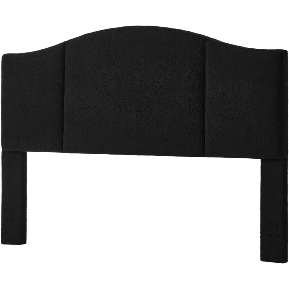 Middle Century Upholstered Foldable Headboard,Modern Boucle Teddy Fabric Headboard King/California King Headboards