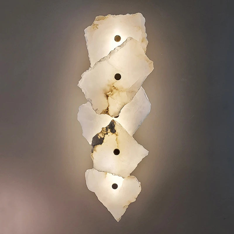 Natural Marble LED Wall Lamp Copper Luxury Novelty Lighting Sconce For Bedroom Living Dining Room Wall Decor Modern Art Design