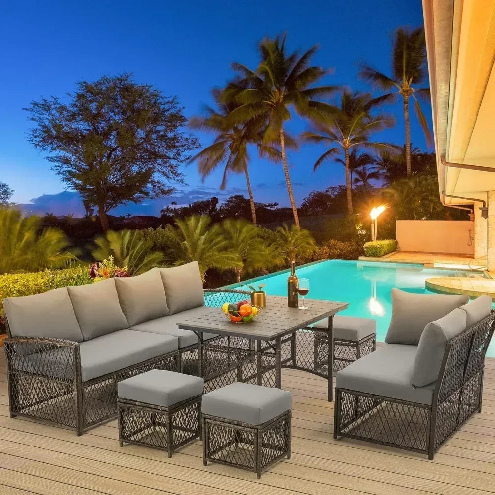 SunHaven 7-Piece Wicker Dining Set