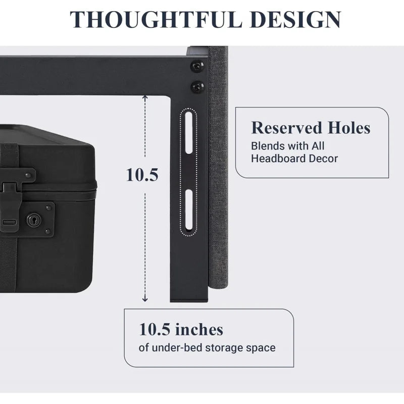 Queen Size Platform Bed Frame With 3 Storage Drawers
