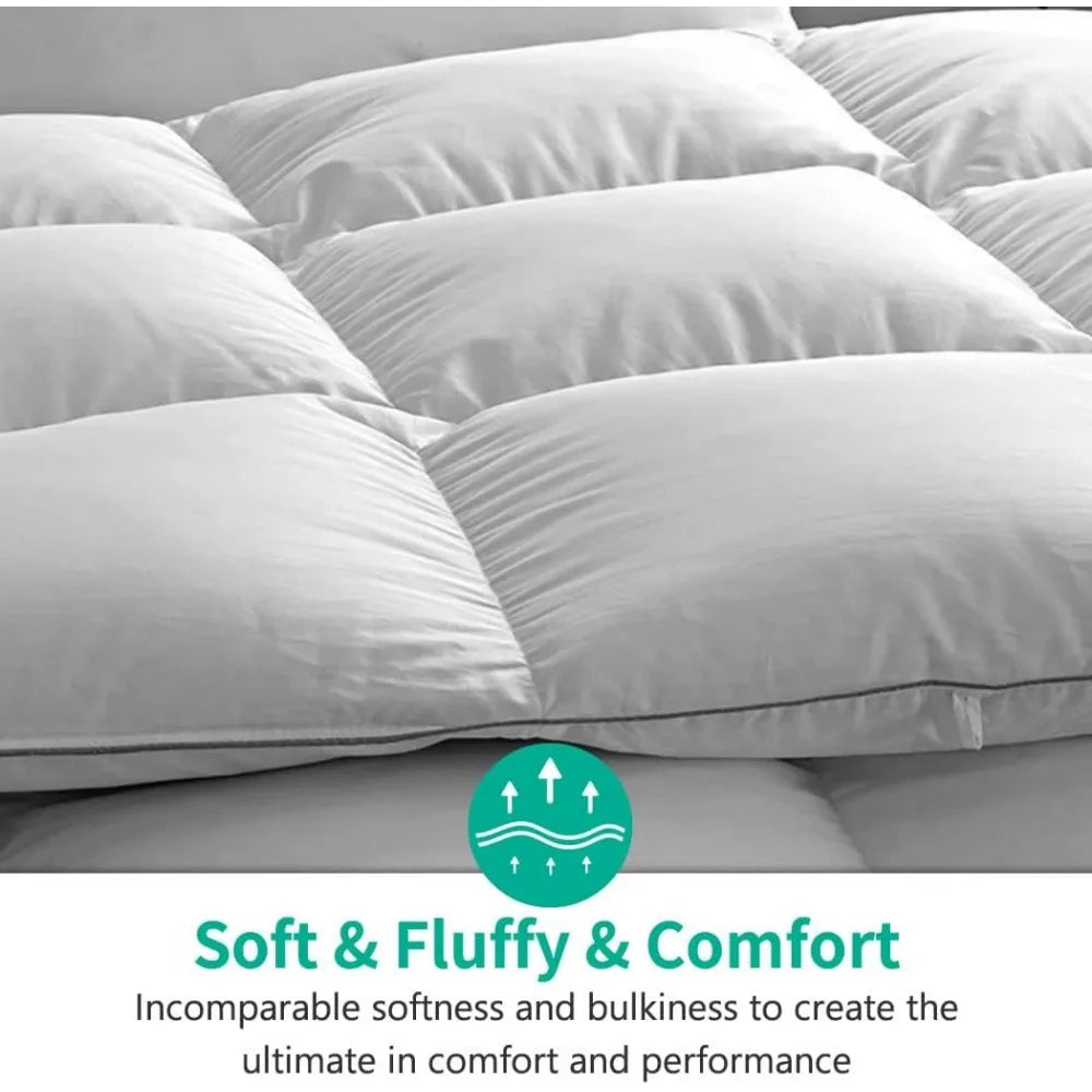 White Camp Bed 2 People 160x200 Hotel Blanket Fluffy Medium Warmth (98“x98” Bedspread on the Bed Linen Set Double Duvet Sets