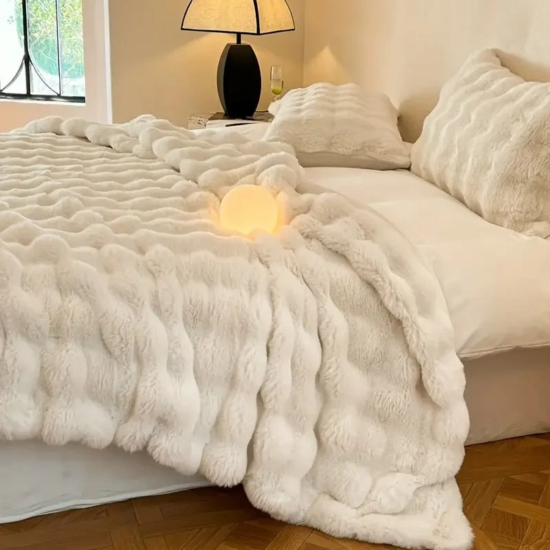 Lux Faux Fur Throw Blanket