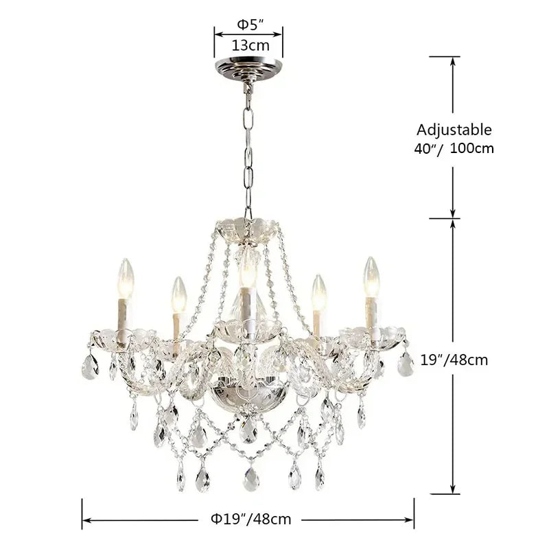 Europe Luxury Chandelier Lights Crystal Chandeliers Home Decor Loft Living Dining Room Kitchen Pendant Indoor Lighting Fixture