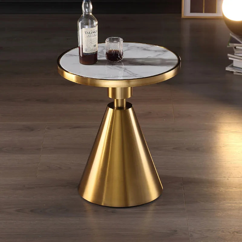 Round Marble Small Coffee Tables Design Luxury Modern White Coffee Tables Living Room Nordic Effect Table Basse Home Furniture - LUXHOME