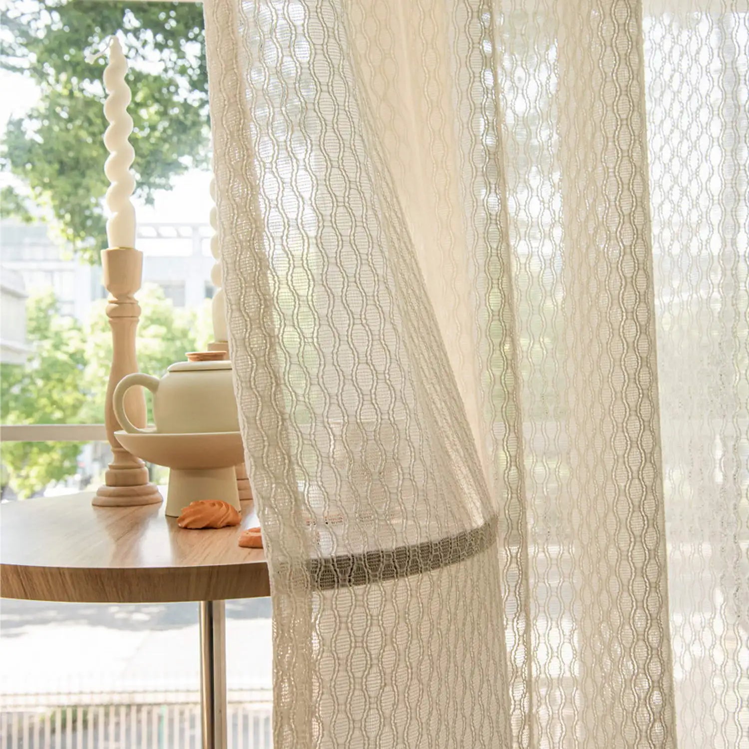 Lux Embroidered Tulle Curtain 1PC