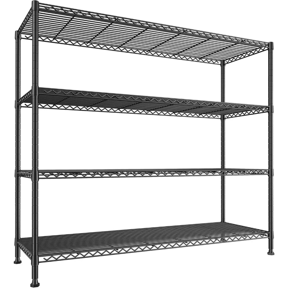 Storage Shelves 45.3''W Wire Shelving Unit 4 Tier Metal  Shelvess Kitchen Steel ShelvingShelves for, Storage Rack