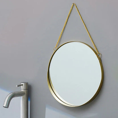 Nordic Style Iron Art Hexagon Shape Cosmetic Mirror Wall Hanging Mirror No-Punch Bathroom Room Makeup Mirror Home Decorative