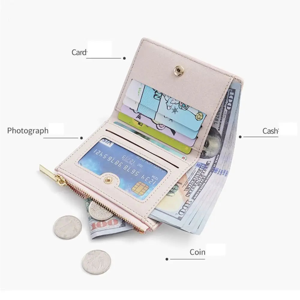 New Embroidered Wallet for Women Ladies Coin Purses PU Leather Zipper Credit Card Holder Clutch Money Bag Pocket