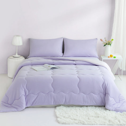 California King Siz Reversible Ultra-Soft  Comforter Set,  Cozy Breathable Bedding 1 Down Alternative with 2 Pillowcase