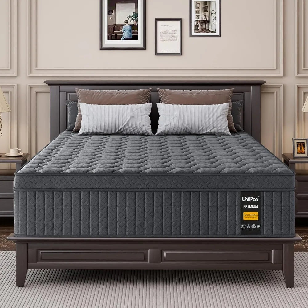 Queen 12” Hybrid Mattress with Extra Back, Lumbar, Hip Support for Pressure Relief (Fiberglass Free)