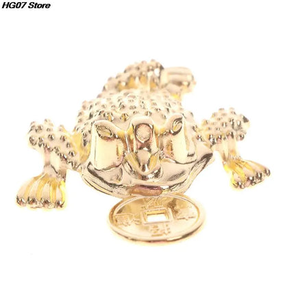 5/10PCS Gold Home Decor Feng shui Pocket Toad Frogs Fortune Key Ring Fashion Car Keychain Charm Bag Pendant Keyring Key Chains