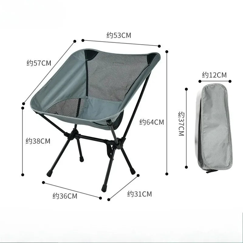 Outdoor Camping Chair Portable Folding Moon Beach Chair Leisure Travel BBQ Fishing Chairs Detachable Picnic Outdoor Furniture