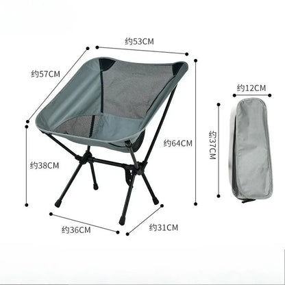 Outdoor Camping Chair Portable Folding Moon Beach Chair Leisure Travel BBQ Fishing Chairs Detachable Picnic Outdoor Furniture