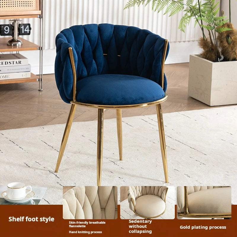 Modern Armchairs For Living Room High Grade Flannel Bar Stool Bedroom Makeup Chair Back Lift Swivel Nail Dressing Chair