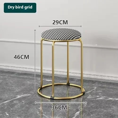Beauty Salon Gold Luxury Velvet Dining Chair Bar Stool Dresser Chair Vanity Low Stool Taburete Con Respaldo Nordic Furniture YH