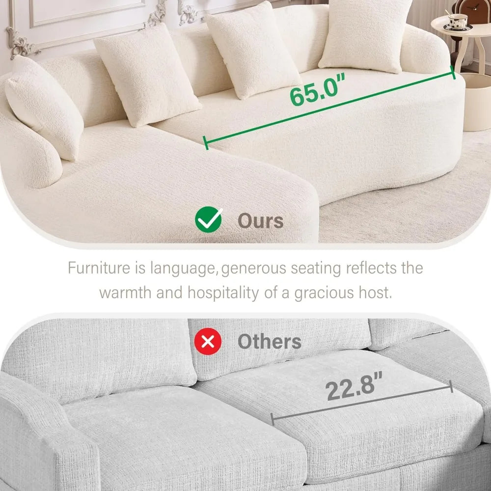 CloudLux Oversized Sectional Sofa with Chaise