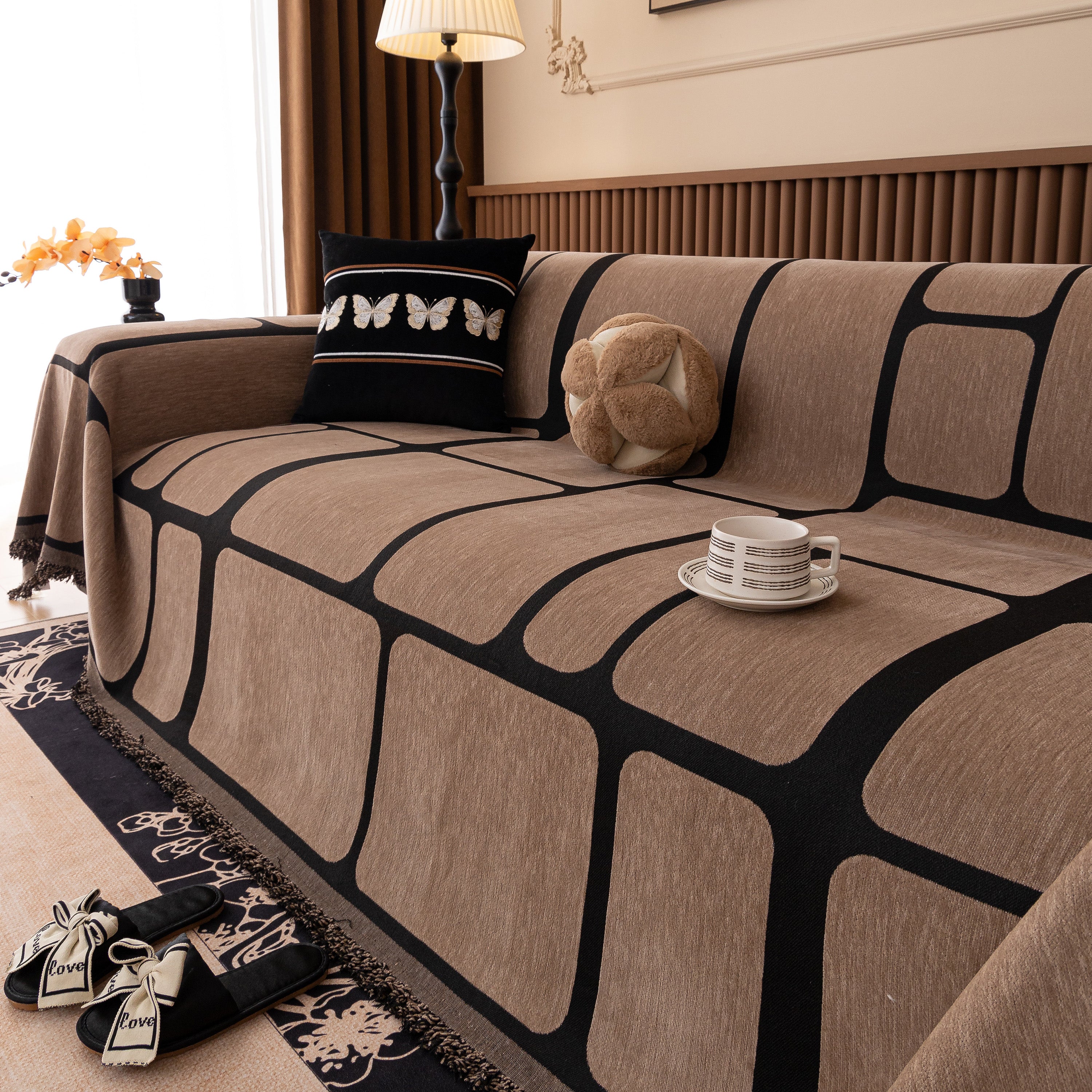 Modern Geometric Sofa Cover Decorative Couch Throw Blanket Furniture Protector