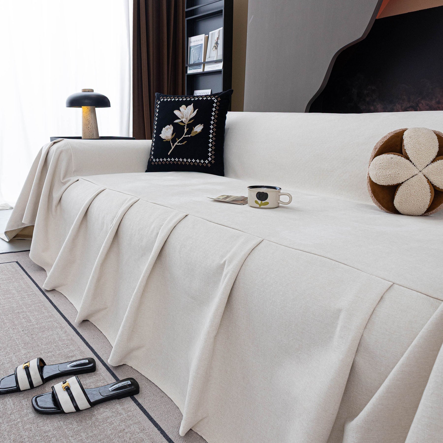 Water Repellent Couch Cover, Non Slip Furniture Protector for Leather & Fabric Sofa