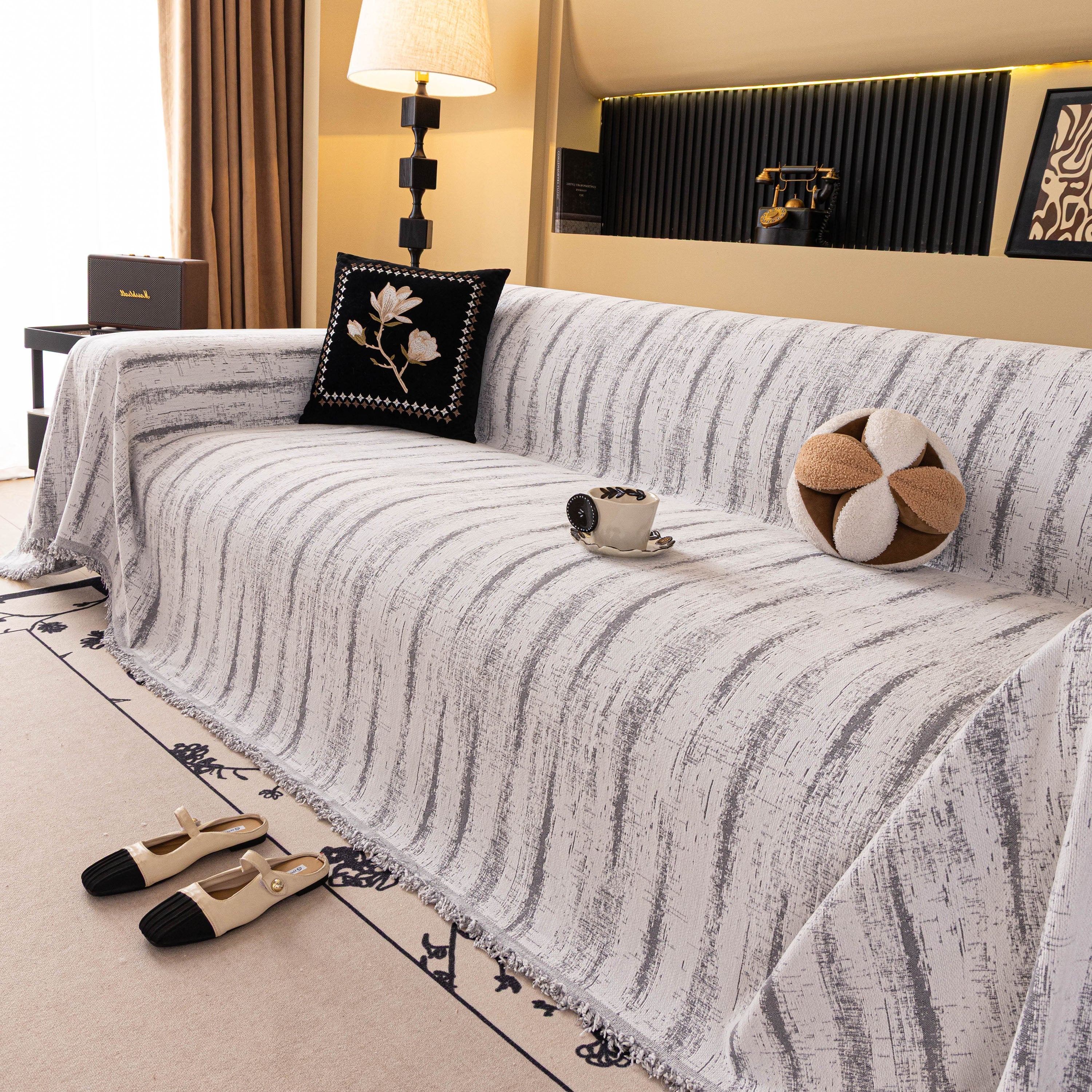 Chenille Oversized Throws for Couches, Washable and Durable Sofa Slipcover for Pets