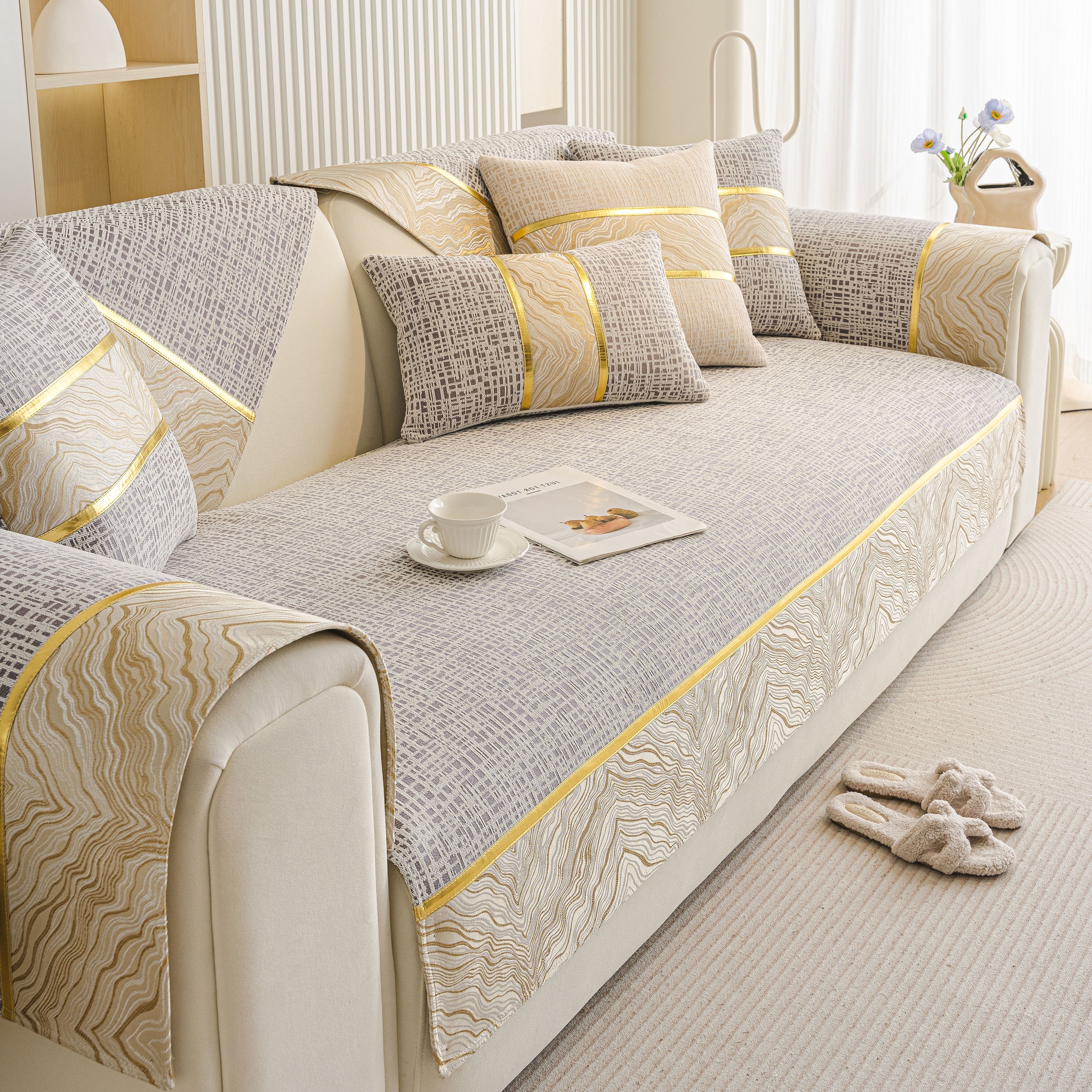 Modern Non-Slip Couch Slipcover, Soft, Durable & Washable Furniture Protector