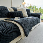 Luxury Plush Non-Slip Sofa Covers, Soft Fuzzy Embossed Sofa Topper & Seat Covers