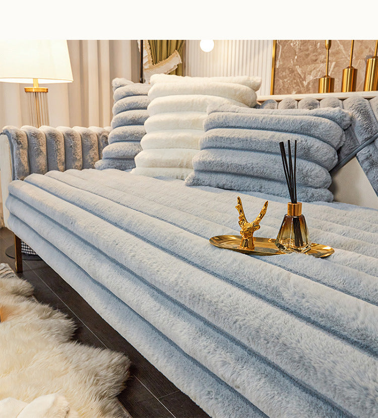 Thicken Faux Fur Plush Sofa Cover Non-slip Sofa Seat Pad European Sofa Towel for Living Room Decor