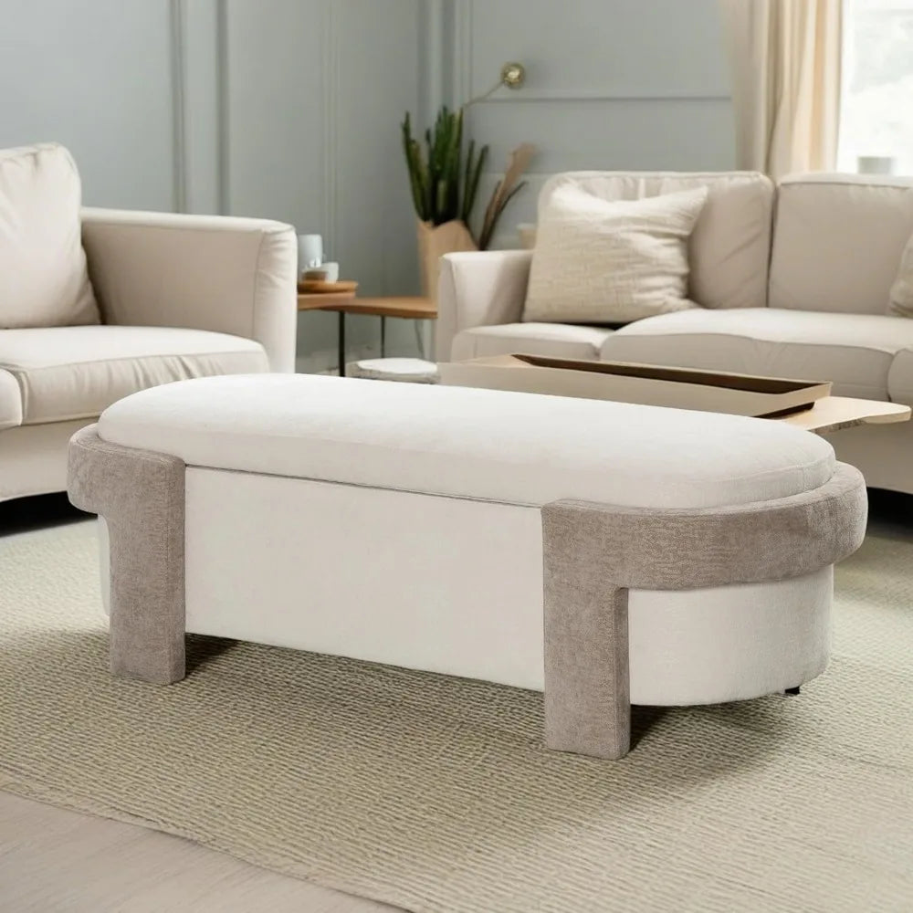 Storage Ottoman Bench,Versatile Upholstered Ottoman End of Bed Bench Seat,Large Ottoman with Storage for Bedroom Living Room