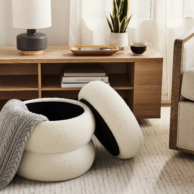 The Bouclé Nest Storage Ottoman
