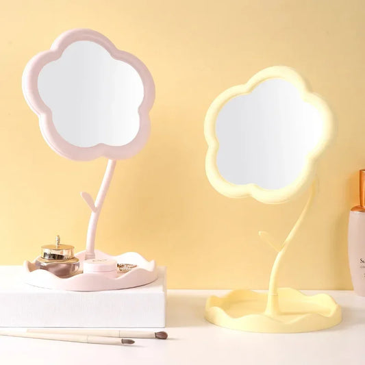 Desktop Makeup Mirror Sunflower Shaped Cute Girly Heart Dressing Mirror Detachable Hanging Jewelry High-definition Makeup Mirror