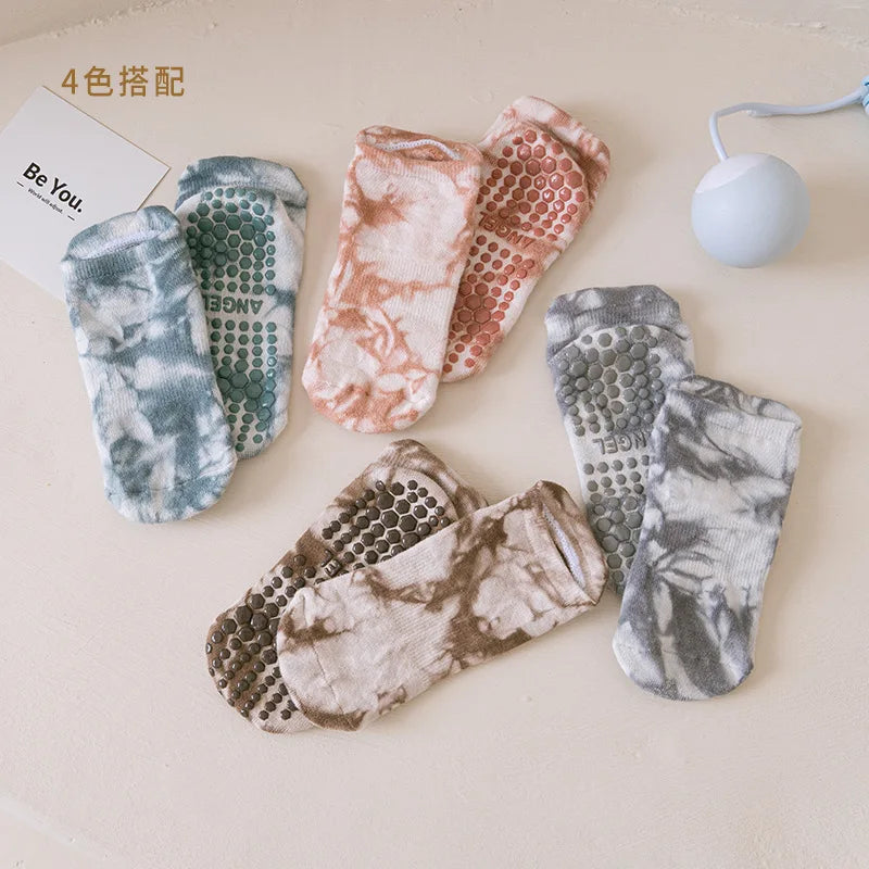 Women Yoga Socks Cotton Dot Silicone Non-slip Grip Pilates No-Show Socks Ankle Ladies Ballet Dance