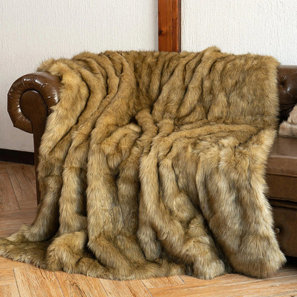 LUX Heavy Faux Fur Throw Blanket