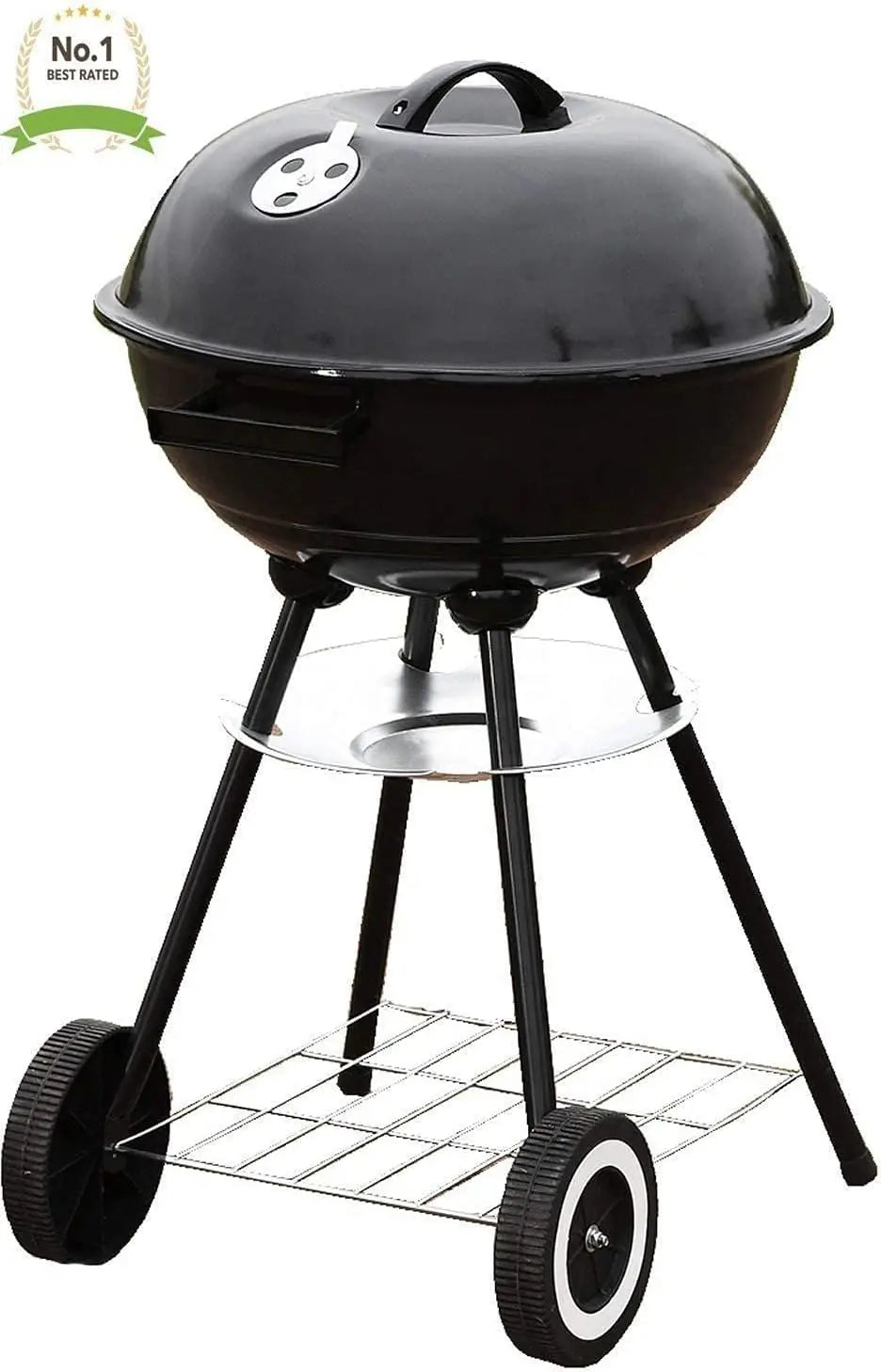 BBQ Kettle Charcoal Grill Outdoor Portable Grill Backyard Cooking Stainless Steel for Standing & Grilling Steaks, Burgers 18"