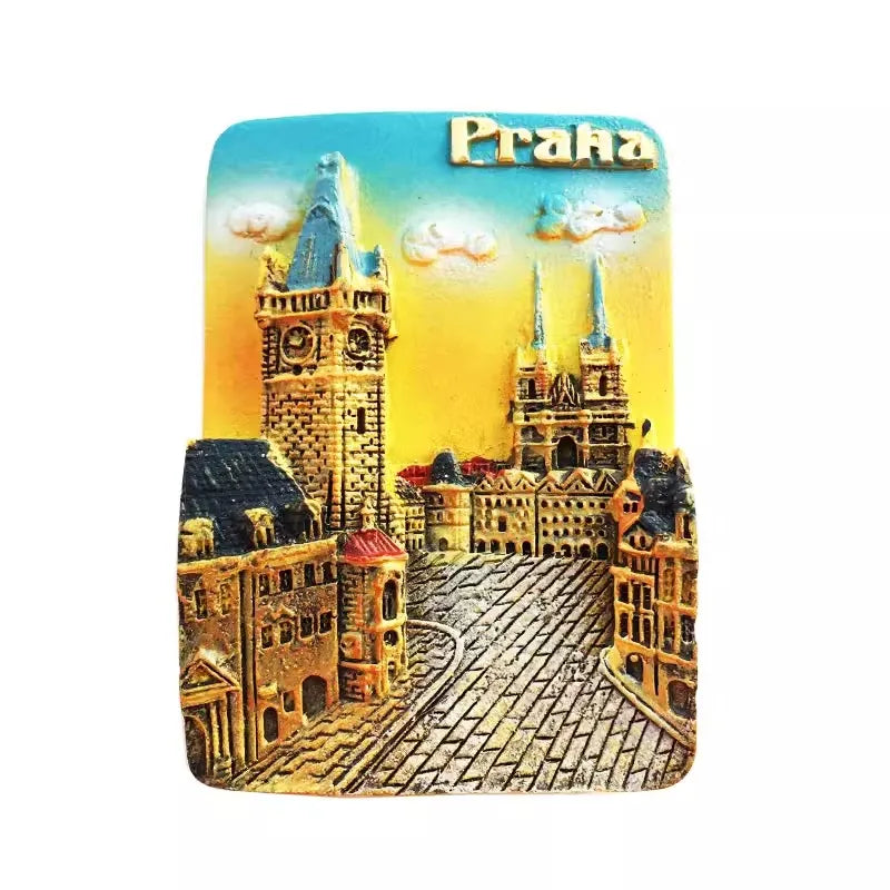 Czech Republic Prague Charles Bridge Bell Tower Tourism Commemorative Crafts Magnet Refrigerator Sticker Gift