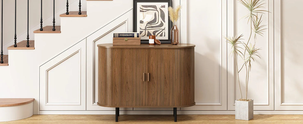 40" Sideboard Buffet Cabinet Storage Cabinet with Sliding Door Adjustable Shelf Modern Accent Coffee Bar Cabinet Console Table