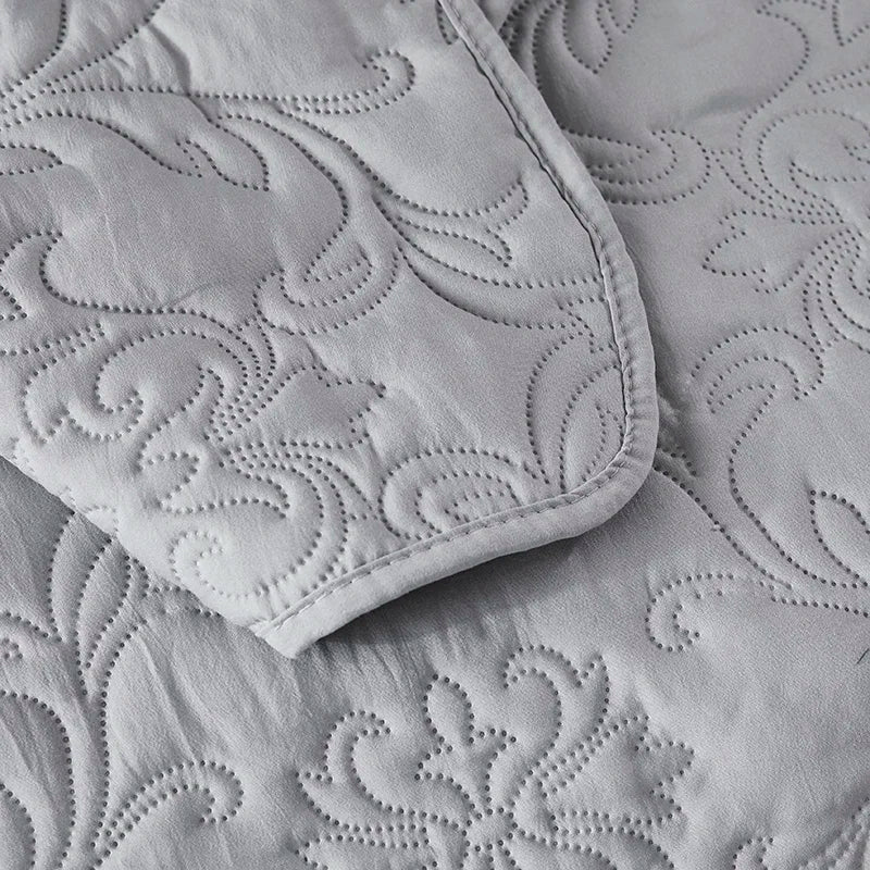 European Style Cotton Polyester Bedding Thick Bedspread Pillow Case Quilting Bed Covers Bed Linen Solid Color king Queen Size #/