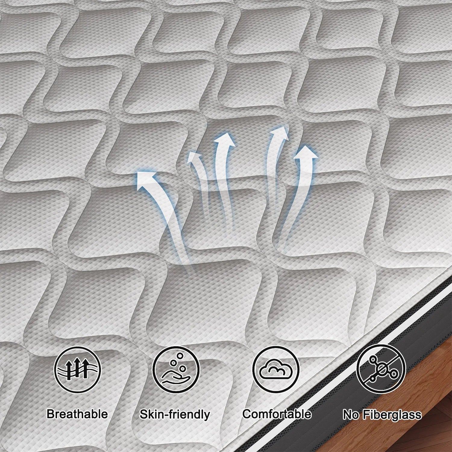 Euro Top Mattress in A Box, 12/14 Inch Hybrid Memory Foam, Medium Firm for Back & Lumbar Support